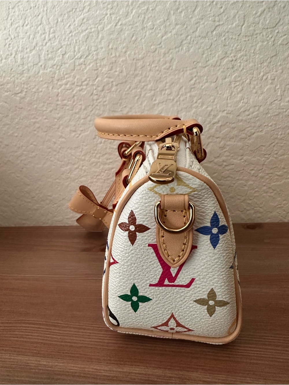 Louis Vuitton White Multicolor Nano Speedy - Picture 4 of 10